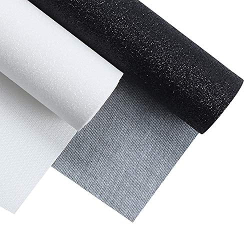 Shuangart Sparkly Superfine Glitter, White Faux Leather Fabric Roll