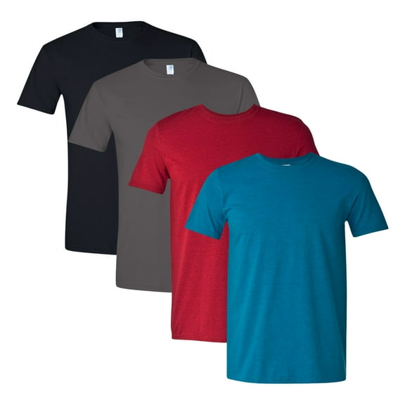 American Apparel Unisex Fine Jersey T-Shirts 100% Ring-Spun Cotton Plain Solid Tees, Bulk Wholesale Packs (Dark Color 4 Pack, XL)
