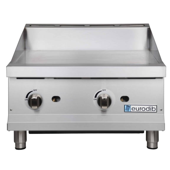 Eurodib 24'' Natural Gas Griddle, 3/4'' Smooth Polished Surface, Manual Control T G24