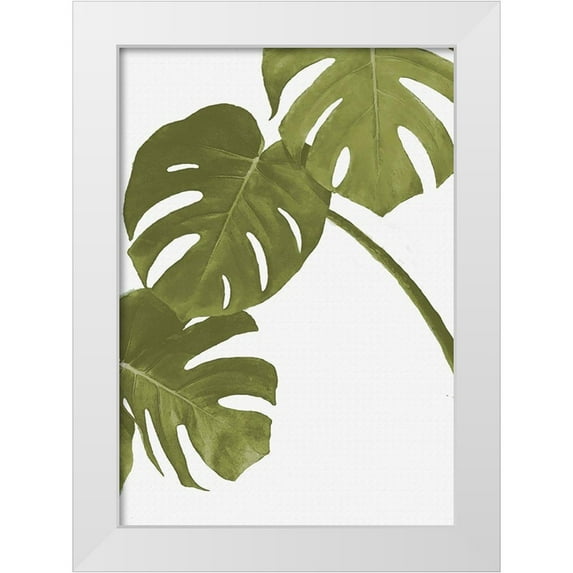 Artographie Studio 14x18 White Modern Wood Framed Museum Art Print Titled - Golden Monstera 01