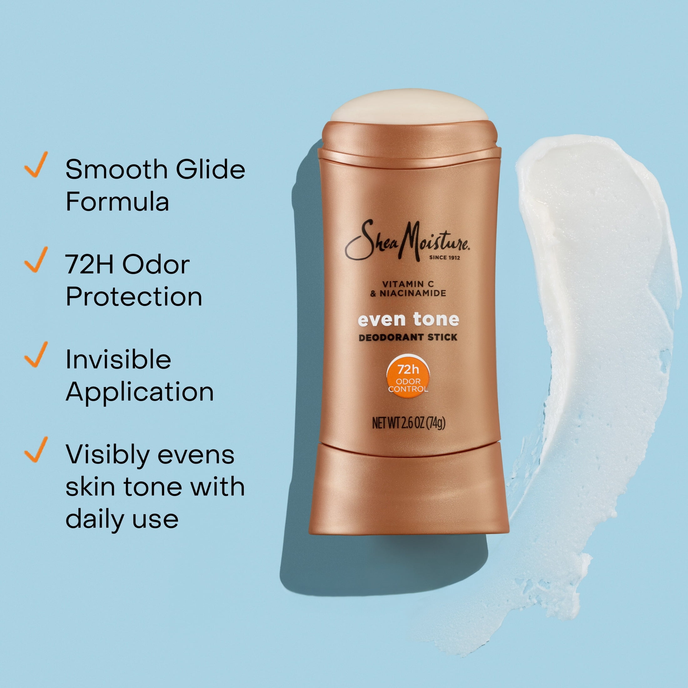 Shea Moisture Deodorant Stick Fresh for 72h Odor Control Aluminum Free 2.6 oz