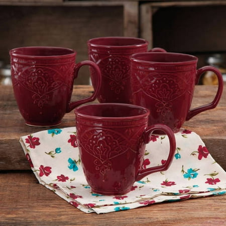 - The Pioneer Woman Farmhouse Lace Mug Set, 4-Pack
