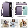 thumbnail image 3 of Multi-Functional Travel Passport Holder Wallet Case for Men Women with Card Slots and Passport Cash Photo Solt Zipper Pocket, RFID Blocking Wristlet Strap for Travel - Purple, 3 of 9