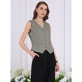 thumbnail image 2 of DARING DIVA Women's Pinstripe Waistcoat Button Down Vintage Striped Vest XL Gray, 2 of 5