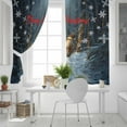 thumbnail image 4 of Hokiten Blue Christmas Blackout Curtains | Light Blocking Print Window Curtains, Xmas Gomes Forest Snowflake Thermal Insulated Window Drapes for Living Room Kitchen Cafe (2 Panels, 84"W x 84"L), 4 of 7