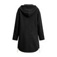 thumbnail image 4 of Fmbrln Womens Length Zip Up Hoodies Long Sleeve Solid Color Tunic Sweatshirt Fall Winter Drawstring Casual Outerwear Black S, 4 of 5