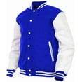 thumbnail image 2 of DECKRA Genuine Leather Sleeve, Wool Blend Letterman Varsity Jacket, Men's, Boys, 2 of 4