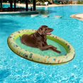 thumbnail image 4 of Jet Pet Pet Swimming Pool Raft Inflatable PVC Pool Raft with Printing Pattern Outdoor Water Playing Toy  Green, 4 of 9