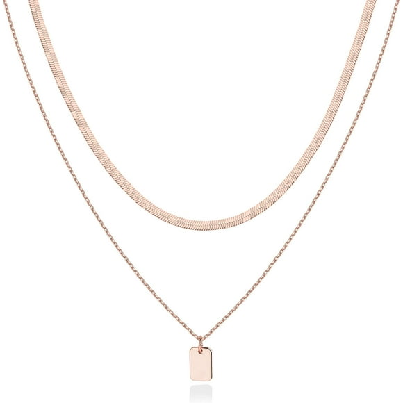shiyou-14K Gold Plated Dainty Layering Necklaces for Women | Snake Chain, Curb Link, Paperclip Layered Chains