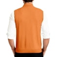 thumbnail image 3 of Mens V Neck Knitted Sweater Vest Sleeveless Button Down Cardigan Classic Business Casual Gilet Spring Fall Orange XXXXXL, 3 of 9