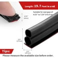 thumbnail image 6 of 19.7 Feet Rubber Weather Stripping Door Seal Large Gap, Extra Thick Self-Adhesive D-Shaped Door Weather Stripping Seal Strip for Door Frame Door Insulation Strip Soundproofing (Black), 6 of 7