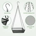 thumbnail image 6 of MUAXDA Hanging Bird Feeder Tray, Metal Mesh Platform Seed Feeder with Durable Chains for Outdoors Garden Great for Attracting Birds, 6 of 7