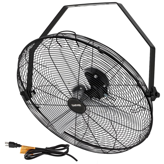 20 Inch Wall Mount Fan, 4800 CFM 3 Speeds High Velocity Industrial Fan with 360° Tilt Head, IP44 Waterproof Heavy-Duty Aluminum Blades for Workshop, Warehouse, Greenhouse, Commercial
