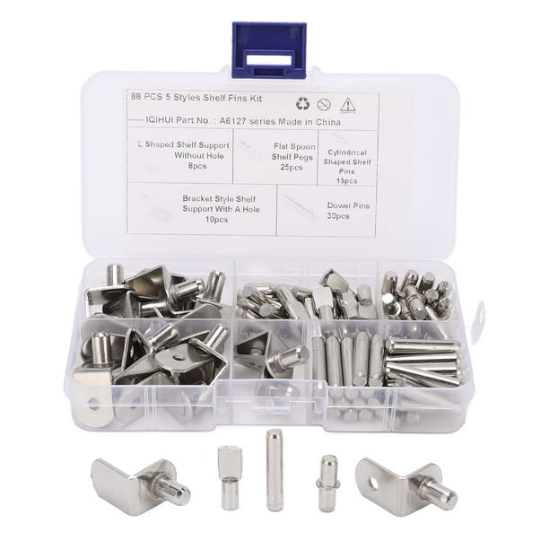 Shelf Support Pegs 88Pcs Rustproof Nickel Plated Iron Shelf Pins