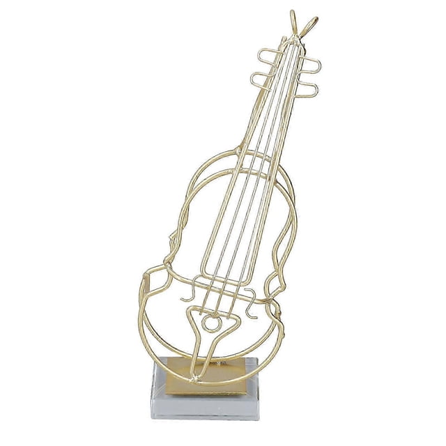 Violin Ornament Modern Style Iron Decorative Golden Minimal Line Instrument Statue for Desk Decoration