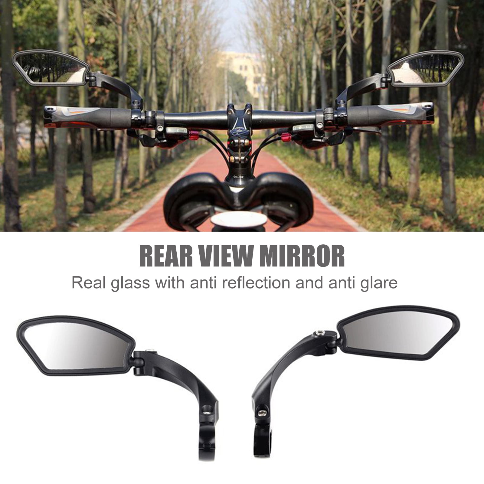 Bestudeer mogelijkheid Voorzitter BICYCLE Rear View Mirror - Right Left Mirror Rear View 360 Rotation,  Adjustable HD Anti-Shock Glass Lens, Cycling Wide Range Back Sight Left  Right Mirrors - Walmart.com