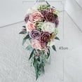 thumbnail image 6 of Elegant Wedding Bouquets for Bride Artificial Roses Waterfall Floral Artificial Holding Bouquet for Ceremony Anniversary Decorations , Pink, 6 of 8
