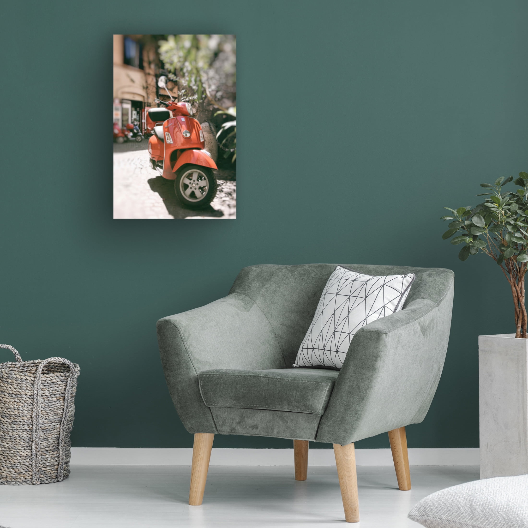 Canvas Wall Art - Carina Okula 'When in Rome Ride A Vespa' Wall Art for Living Room, Bedroom, or Office Décor by Trademark Fine Art - 30 x 47 Inches