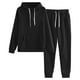 thumbnail image 1 of Sonducket El chándal con capucha de los deportes del poliéster para las mujeres cómodas y elegantes suda las sudaderas con capucha del conjuntos de ropa negro+m, 1 of 6