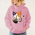 thumbnail image 3 of Sudadera con capucha y estampado de gato Ramen para mujer, moda de otoño, para deportes de ocio, 3 of 5
