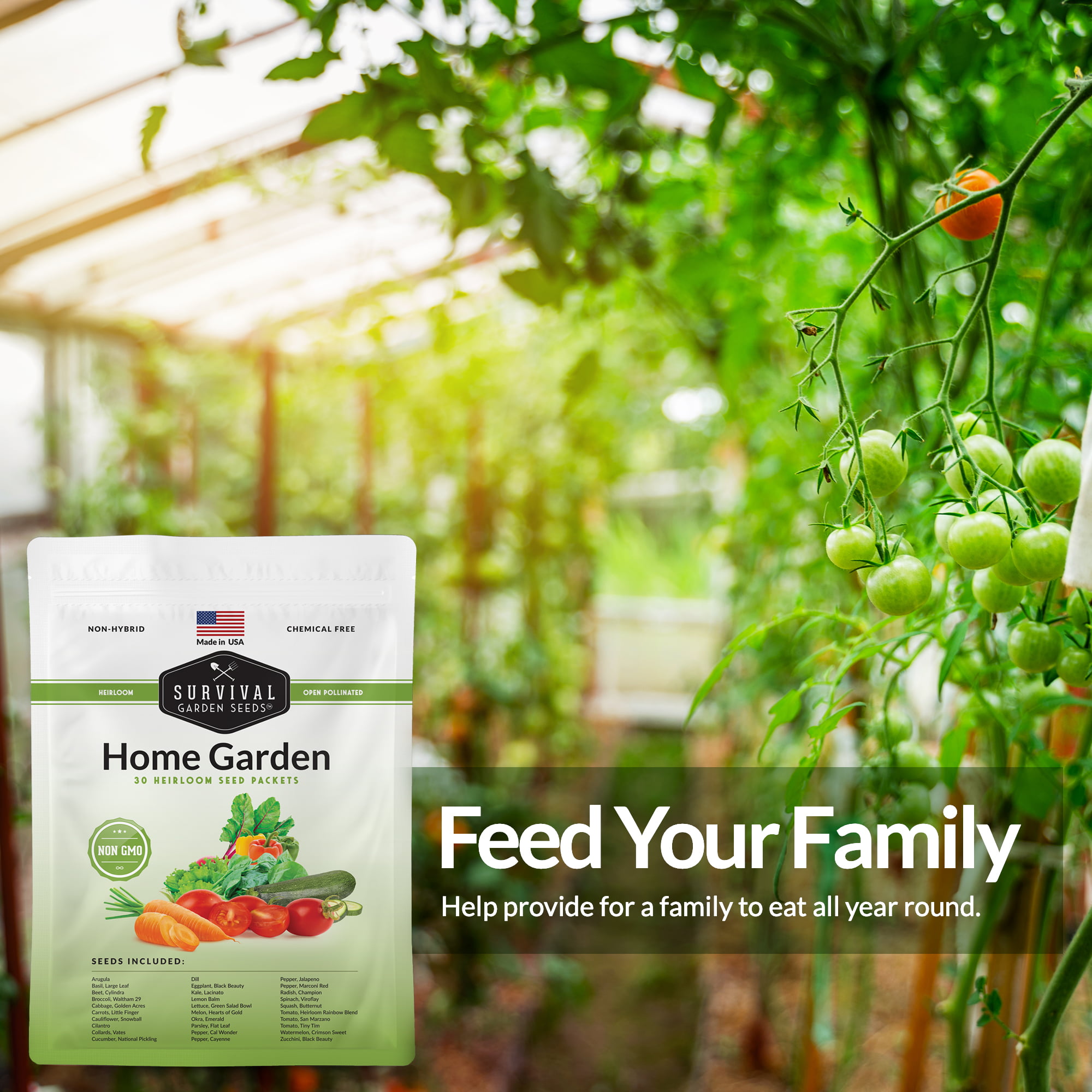 15 Pack Heirloom Seed Assortment, Non-GMO Vegetable Garden Seeds