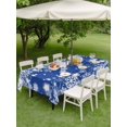 thumbnail image 3 of Outdoor Tablecloth with Umbrella Hole and Zipper, Blue Christmas Snowflakes Rectangle Table Cloth 60x120 Inch Waterproof Tablecloth, Xmas Winter Textured Picnic Table Cover for Patio Camping, 3 of 7