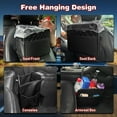 thumbnail image 4 of Noaman 2025 UPDATED 2 Pack Car Seat Organizer for Backseat with Storage Pockets, Multipurpose Hanging Trash Bag & Organizer - Premium PU Leather, Large Capacity 2.14 Gallon, Black, 4 of 7