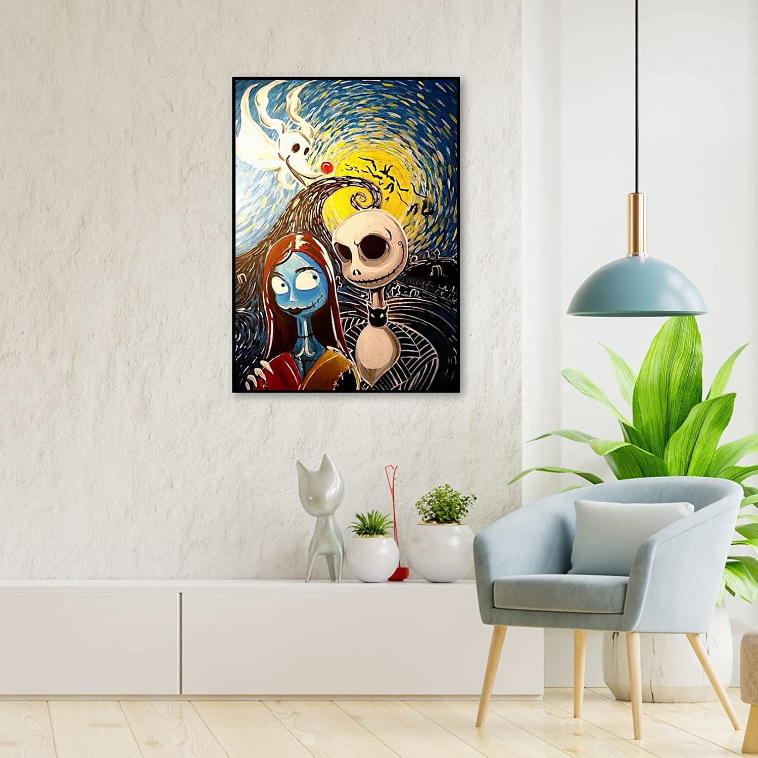 Halloween Diamond Painting Kit - 5D Round Drill DIY Art For Adults 11.8x15.7 Inch