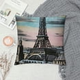 thumbnail image 2 of PRATYUS Throw Pillow Cover Romantic Paris Eiffel Tower Home Decor Pillowcase for Sofa 18x18in, 2 of 5