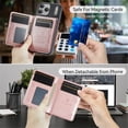 thumbnail image 4 of AutSpace Funda para Apple iPhone 17 Pro Max, Bloqueo RFID, Cuero PU, Compatible con MagSafe, Billetera Desmontable 2 en 1 con Tarjetero, Soporte, Cubierta Protectora Magnética, Rosa, para iPhone 17 P, 4 of 10