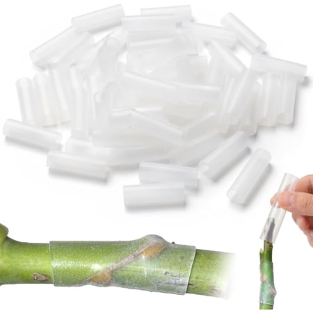 100Pcs Silicone Grafting Sleeves, Flexible Plant Grafting Tape Tubes for Fruit Trees & Bonsai – Self-Degrading Propagation Supplies for High Survival Rate(C)