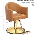 thumbnail image 2 of UBesGoo Barber Chair, Heavy Duty Salon Stool, Hydraulic Pump 360° Swivel, Brown Gold, 2 of 8