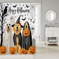 thumbnail image 2 of Manfei Cartoon Halloween Shower Curtain 72Wx84L,Autumn Harvest Print Bathroom Shower Curtain, 2 of 5