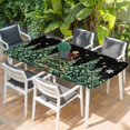 thumbnail image 2 of Black Christmas Table Cloths for 5 Foot Rectangle Tables, Snowflake Xmas Christmas Tree Patio Waterproof Elastic Fitted Tablecloths, Washable Rectangular Table Cover for Camping, 2 of 8