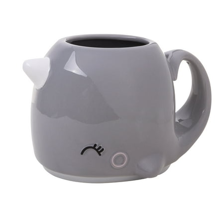 SMOKO Nari Narwhal Mug | Gray Ceramic Unicorn Of The Sea | Novelty Geek Gift For Kids And