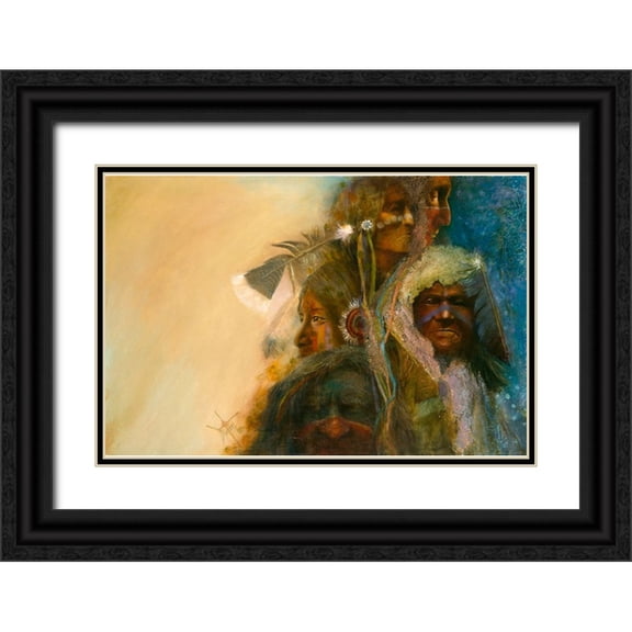 Lund, Denton 14x11 Black Ornate Wood Framed with Double Matting Museum Art Print Titled - A Gathering Of Nations