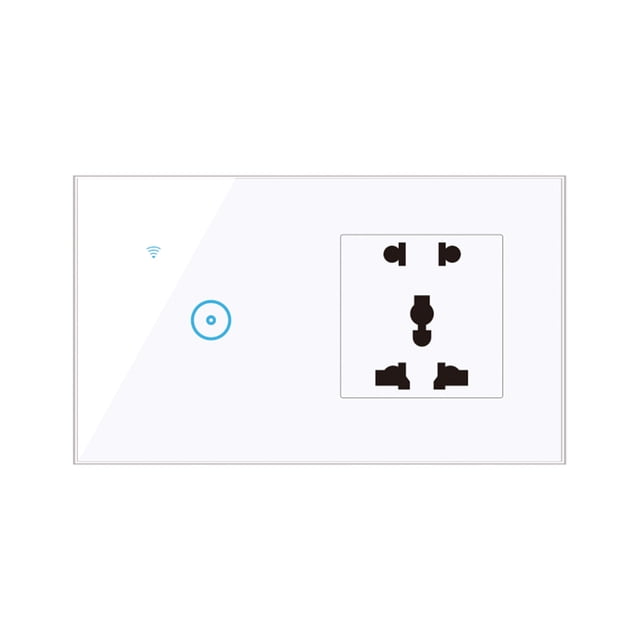 Riwcyla 95, Smart Wall Outlet with 1 Gang Touch Switch Smart Life APP Remote Control, Voice Control, Touch Control Compatible with Assistant Smart Switch Outlet Universal