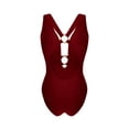 thumbnail image 6 of Aboser Womens Cutout One Piece Swimsuit with Ring Linked Push Up Backless Monokini Bathing Suit Tummy Control Swimwear for Beach Vacation, 6 of 8