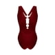 thumbnail image 5 of Trajes de Baño de Corte Alto para las Mujeres Correa sin Espalda Color Sólido con Cojín de Pecho Verano Inalámbrico, 5 of 7
