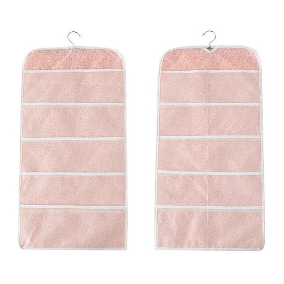 Wovilon 510 Non-Woven Double-Sided Storage Bag Washable Wardrobe Multi-Pocket Bra Hanging Bag Door Rear Socks Storage Bag