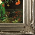 thumbnail image 3 of Van Gogh Vase with Zinnias and Geraniums Hand Painted Oil Reproduction, 3 of 5