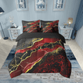 thumbnail image 2 of Manfei Watercolor Marble 7pcs Bedding Twin Size, Gold Black Red Comforter Sets with Sheets, Modern Mountain Fluid Bed Set, Ultra Soft Bedroom Decorative, 2 of 8