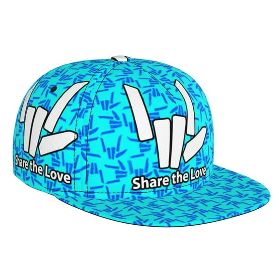 Share The Love Flat Brim Bill Baseball Cap Adjustable Hat Hip Hop Caps for Dad Kids Men Women