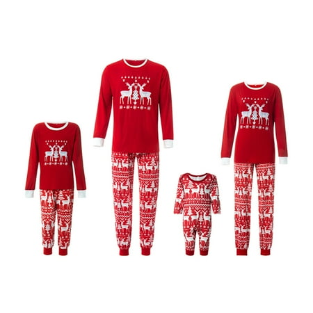 

Qiylii Christmas Parent-child Matching Pajamas Outfit Set Long Sleeve Sleepwear/Jumpsuit