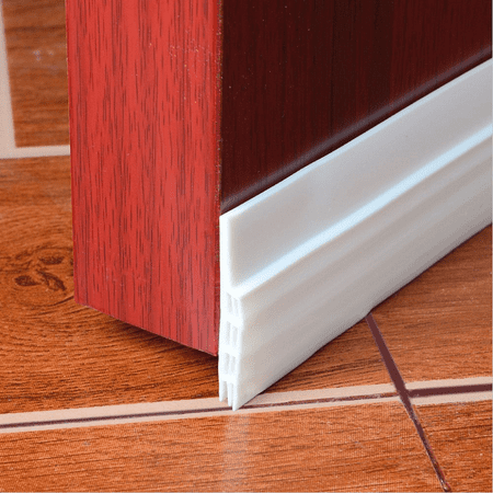 GLiving Door Sweep Weather Stripping Self Adhesive Under Door Draft Stopper Sound Proof White 2