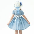 thumbnail image 5 of SERTG Girls Oktoberfest Maid-Style Set 3-Piece Cottagecore Print Dress + Head Scarf and Apron Cultural Theme Dress-Up Skirt Outfit for Kids 5-12 Years(Z01#Blue,7-8 Years), 5 of 7
