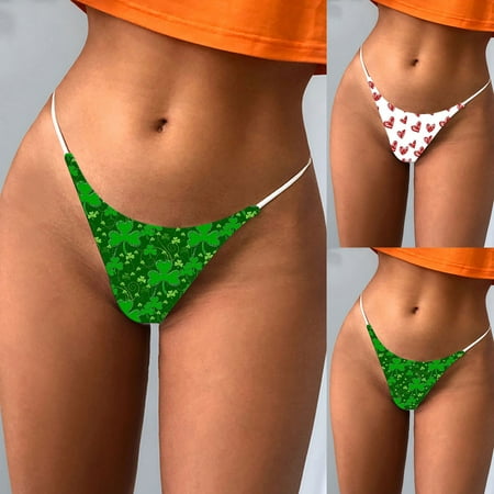 

Rong Yun Women Summer Casual Thong Low Waist Bikini Printed Panties Underpants(Buy 2 Get 1 Free)