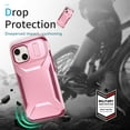 thumbnail image 2 of for iPhone 15 Plus Case with Sliding Camera Lens Cover, [Military Grade Drop Protection] Rugged Heavy Duty Shockproof Protective Phone Case for iPhone 15 Plus Non-Slip Design Cover, Rosegold, 2 of 7