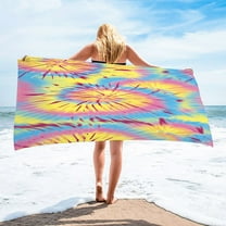 dinapents Family Beach Towel- 75x150cm Printed Microfiber Square Towels, Quick-Dry Sandproof for Kids & Adults