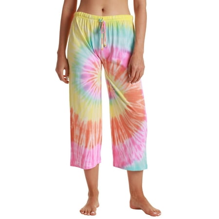 

Just Love 100% Cotton Women Pajama Capri Pants Sleepwear (Tie Dye Pastel Swirl Large)